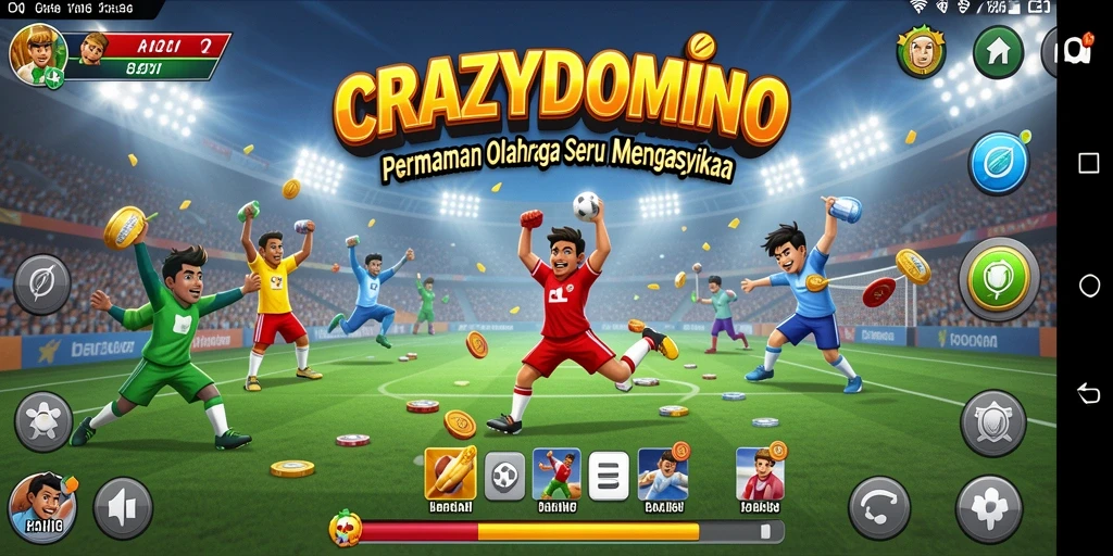 Tampilan menarik dari gameplay dominasi olahraga di CRAZYDOMINO.