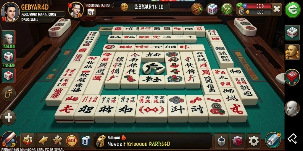 Tampilan gameplay menarik dari GEBYAR4D saat bermain Mahjong.