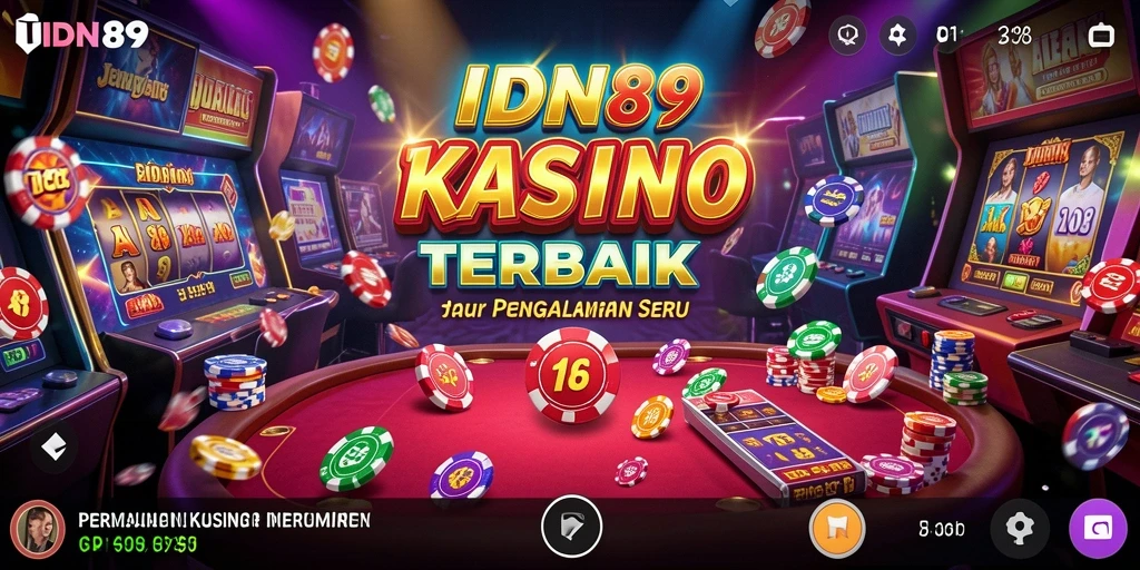 Menampilkan gameplay seru dari IDN89 di aplikasi Kasino.