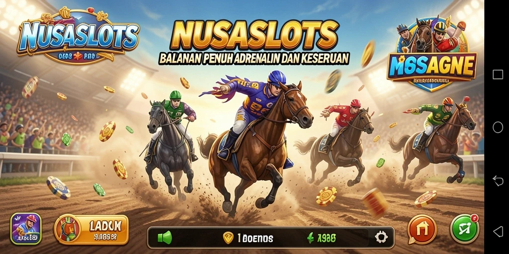 Tampilan menakjubkan dari gameplay balapan NUSASLOTS.