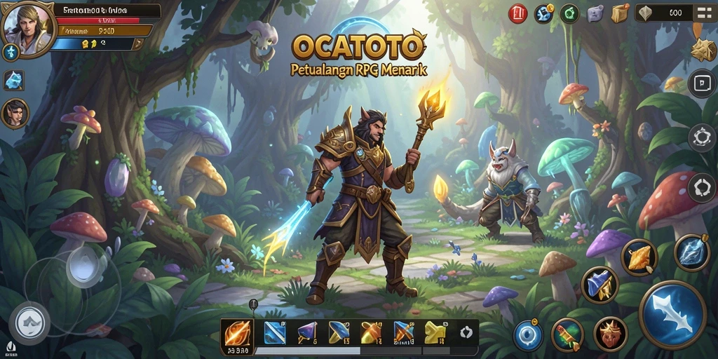 Tangkapan layar OCATOTO menampilkan petualangan RPG yang mendebarkan.