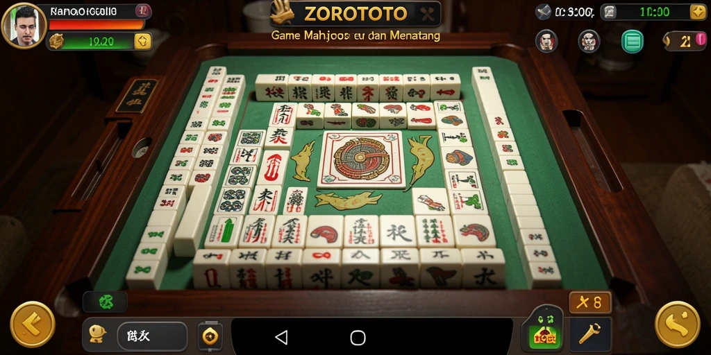 Tampilan gameplay ZOROTOTO dengan ubin Mahjong yang menawan.